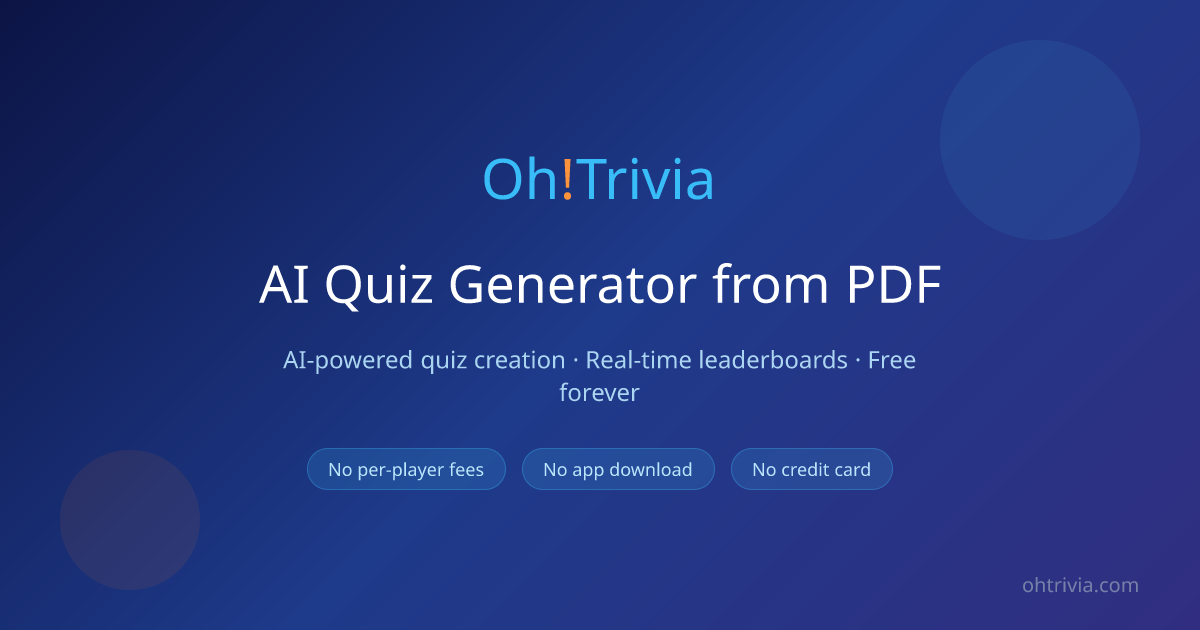 AI Quiz Generator from PDF & Documents — Free | Oh!Trivia | Oh!Trivia